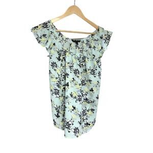 BANANA REPUBLIC Floral Ruffle Sleeve Top | XS